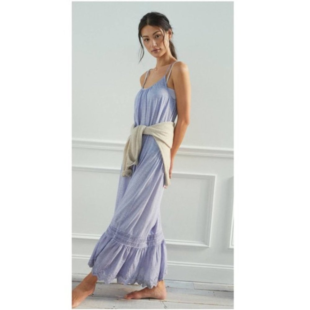Daily Practice Anthropologie Arlene Maxi Dress Heather Lilac Purple Small S EUC